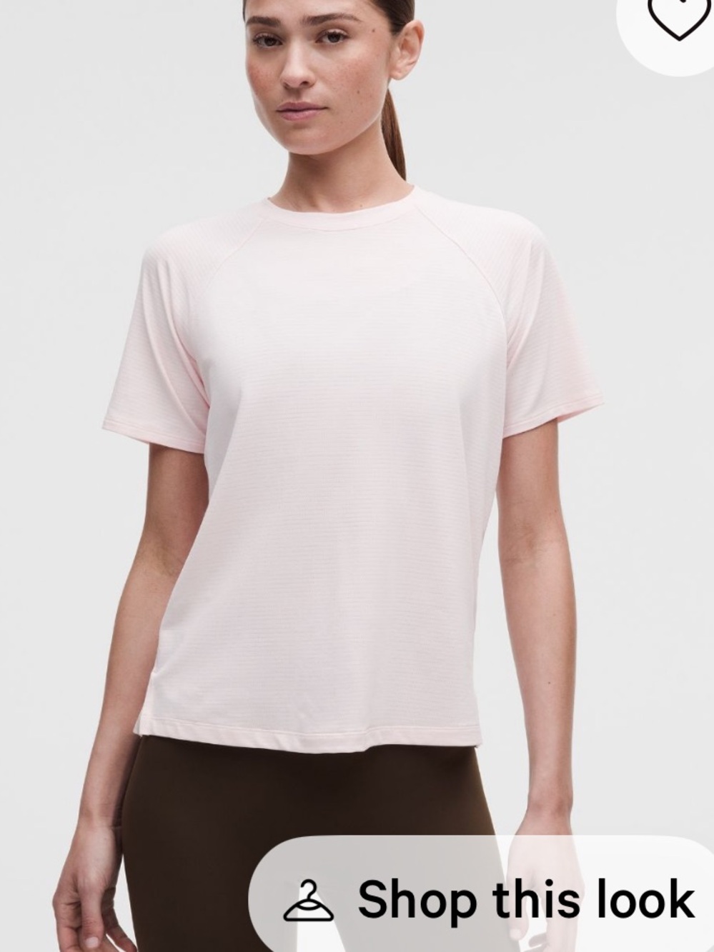 Lululemon License to Train Classic Fit tee in pink pearl